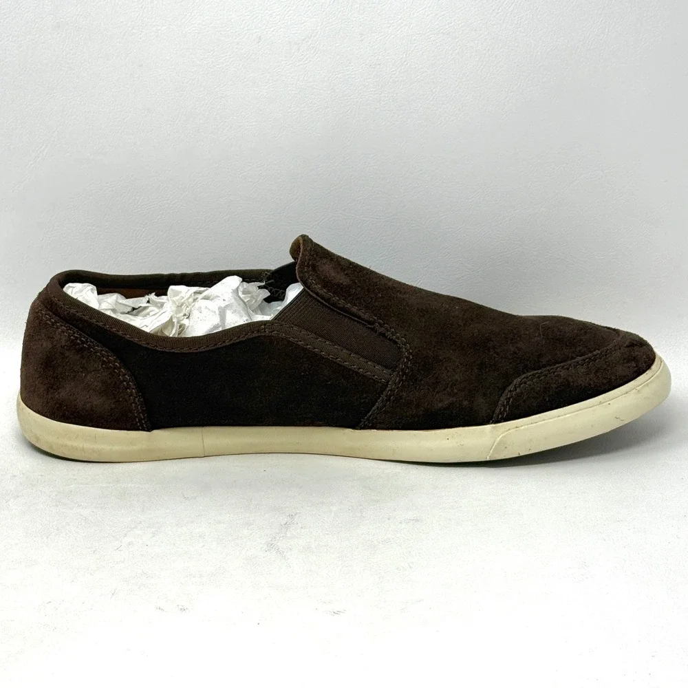 Clarks Men Torbay Chocolate Brown Suede Slip On Loafer 10.5 Sneaker Hipster READ